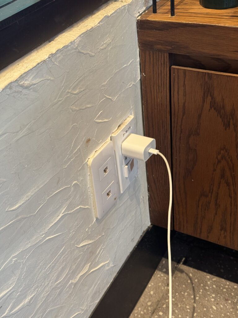 Power outlet available near the window at Starbucks Hoi An