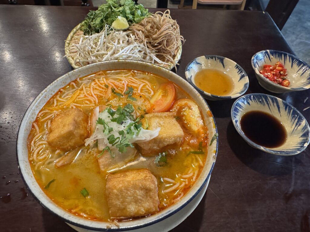 Bún Riêu Cua noodle soup served at Ot Hiem in Nha Trang