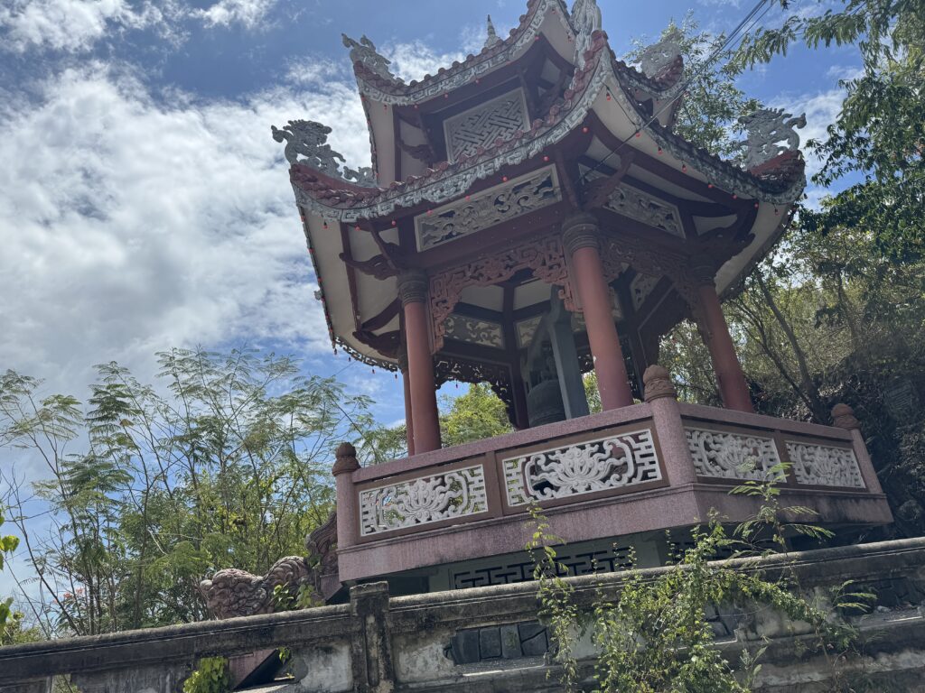 Traditional bell tower at Long Son Pagoda