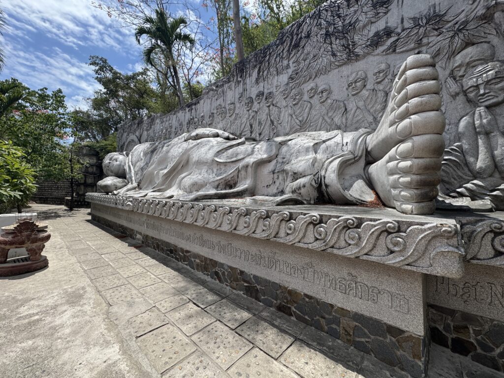 Reclining Buddha statue at Long Son Pagoda